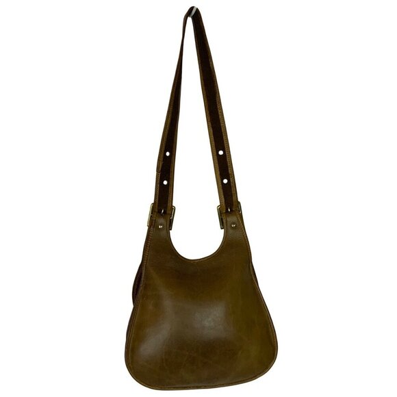 RARE Coach Crescent Shoulder Bag 9235 Pre-Creed Metal Tag Brown Leather 1972-73 - Picture 4 of 15